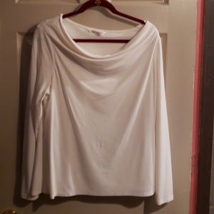 Womens Long Sleeve White Wrinkle Free Top
